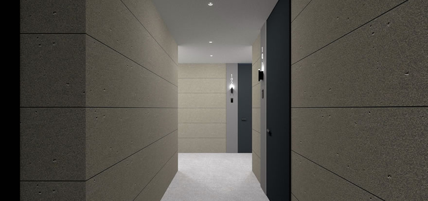 外観のデザインソースを内部に取り込みました